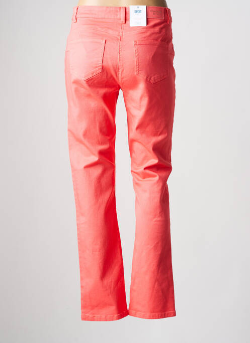Pantalon droit fermeture zippée sous rabat boutonné rose C'EST BEAU LA VIE femme