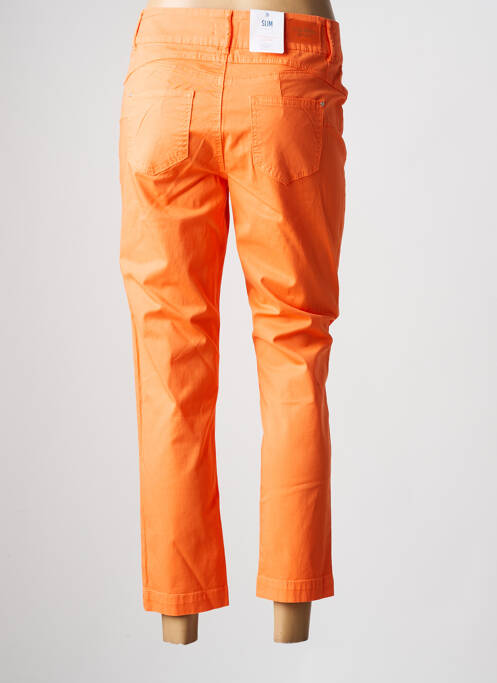 Pantalon 7/8 fermeture zippée sous rabat boutonné orange C'EST BEAU LA VIE femme