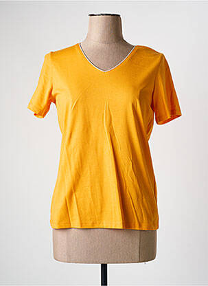 T-shirt col v manches courtes orange JULIE GUERLANDE femme