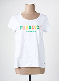 T-shirt sérigraphie manches courtes blanc C'EST BEAU LA VIE femme