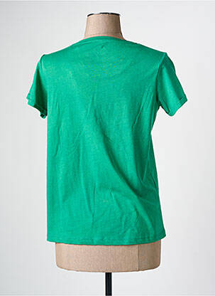 T-shirt sérigraphie manches courtes vert C'EST BEAU LA VIE femme