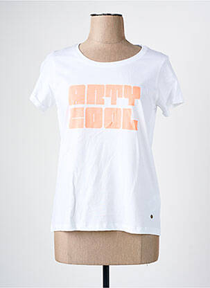T-shirt sérigraphie manches courtes blanc C'EST BEAU LA VIE femme