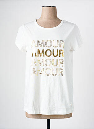 T-shirt sérigraphie manches courtes beige C'EST BEAU LA VIE femme