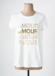 T-shirt sérigraphie manches courtes beige C'EST BEAU LA VIE femme