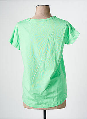 T-shirt sérigraphie manches courtes vert C'EST BEAU LA VIE femme