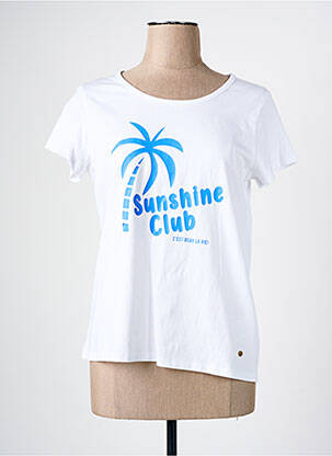 T-shirt coupe droite manches courtes blanc C'EST BEAU LA VIE femme