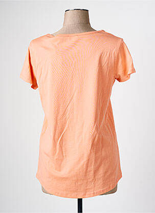 T-shirt sérigraphie manches courtes orange C'EST BEAU LA VIE femme