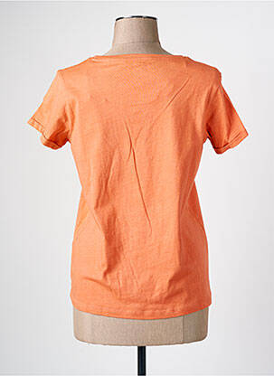 T-shirt sérigraphie manches courtes orange C'EST BEAU LA VIE femme