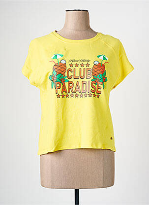 T-shirt coupe droite manches courtes jaune C'EST BEAU LA VIE femme