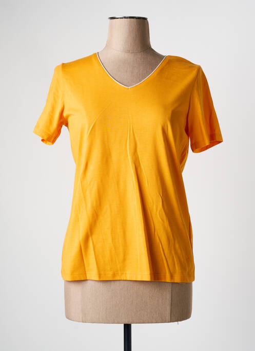 T-shirt col v manches courtes orange JULIE GUERLANDE femme