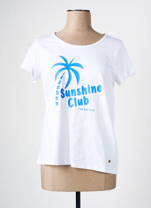 T-shirt coupe droite manches courtes blanc C'EST BEAU LA VIE femme