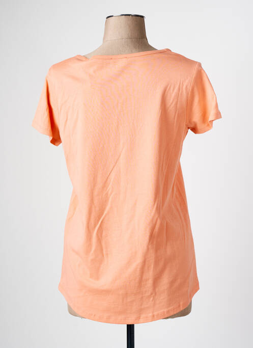 T-shirt sérigraphie manches courtes orange C'EST BEAU LA VIE femme