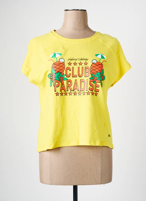 T-shirt jaune C'EST BEAU LA VIE pour femme