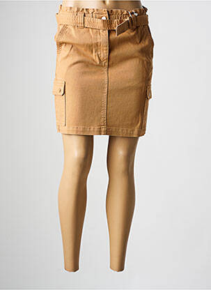 Jupe courte taille haute marron C'EST BEAU LA VIE femme