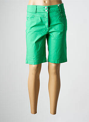 Bermuda coupe droite taille normale vert C'EST BEAU LA VIE femme