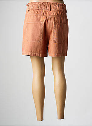 Short tissage denim taille haute marron C'EST BEAU LA VIE femme