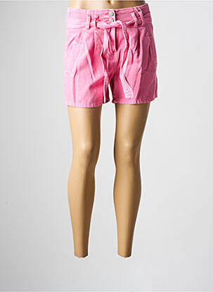Short tissage denim taille normale rose C'EST BEAU LA VIE femme