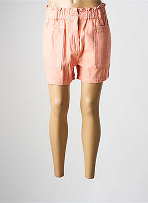 Short tissage denim taille haute orange C'EST BEAU LA VIE femme