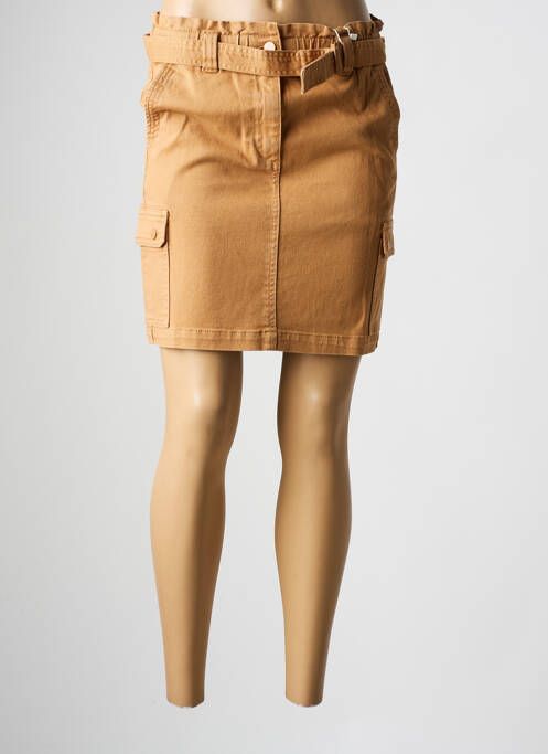 Jupe courte taille haute marron C'EST BEAU LA VIE femme