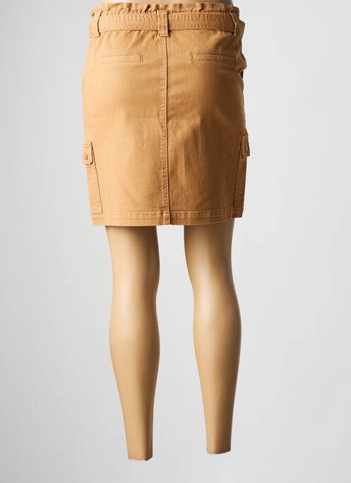 Jupe courte taille haute marron C'EST BEAU LA VIE femme