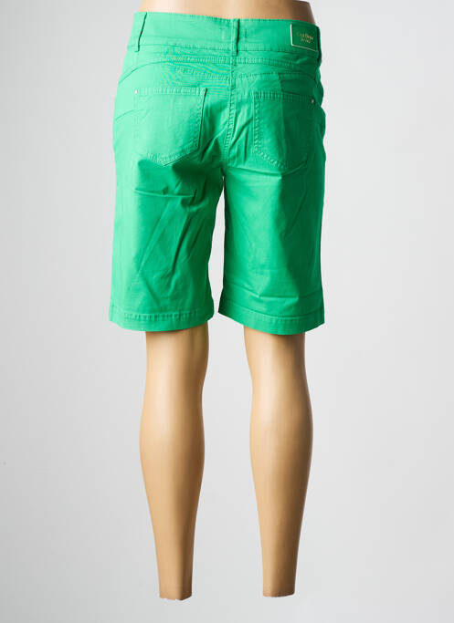 Bermuda coupe droite taille normale vert C'EST BEAU LA VIE femme