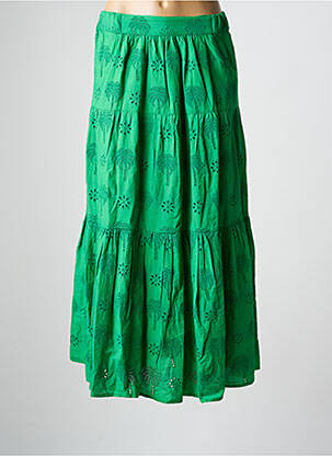 Jupe longue coupe droite vert C'EST BEAU LA VIE femme