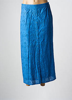 Jupe longue coupe droite bleu C'EST BEAU LA VIE femme