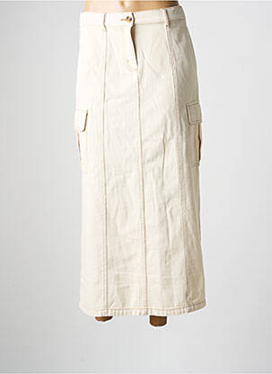 Jupe longue coupe droite beige C'EST BEAU LA VIE femme