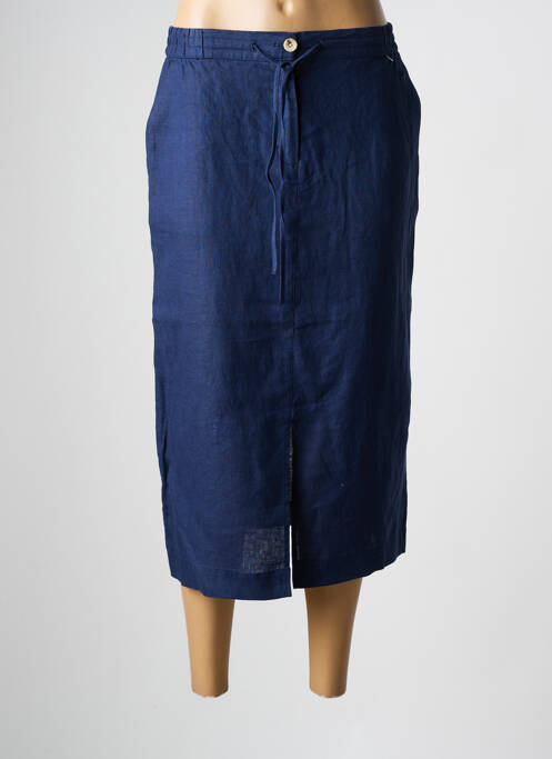 Jupe mi-longue bleu JULIE GUERLANDE pour femme