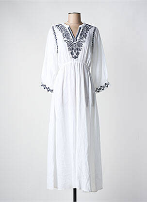 Robe longue manches longues manches longues blanc C'EST BEAU LA VIE femme