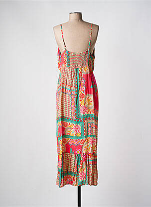 Robe longue manches bretelles ajustables fines bretelles rose C'EST BEAU LA VIE femme