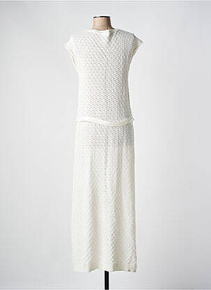 Robe longue manches courtes manches courtes blanc C'EST BEAU LA VIE femme