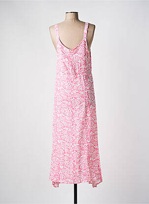 Robe longue imprimé fantaisie sans manche rose C'EST BEAU LA VIE femme
