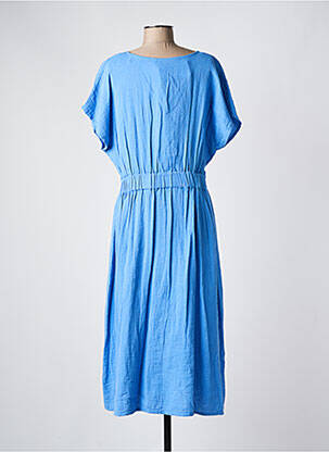 Robe mi-longue manches courtes manches courtes bleu C'EST BEAU LA VIE femme