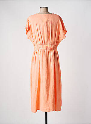Robe mi-longue manches courtes manches courtes orange C'EST BEAU LA VIE femme