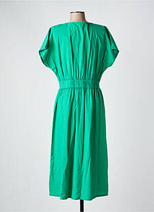 Robe mi-longue manches courtes manches courtes vert C'EST BEAU LA VIE femme