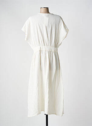 Robe mi-longue manches courtes manches courtes blanc C'EST BEAU LA VIE femme