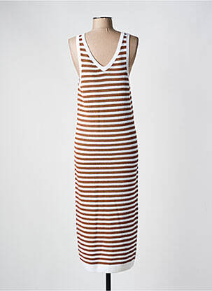 Robe longue sans manche sans manche marron C'EST BEAU LA VIE femme
