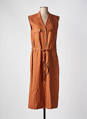 Robe mi-longue marron C'EST BEAU LA VIE pour femme