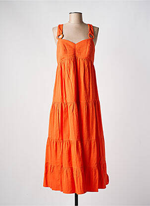 Robe mi-longue orange C'EST BEAU LA VIE pour femme
