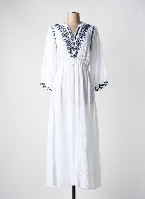 Robe longue manches longues manches longues blanc C'EST BEAU LA VIE femme