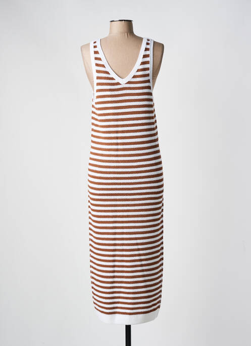 Robe longue sans manche sans manche marron C'EST BEAU LA VIE femme