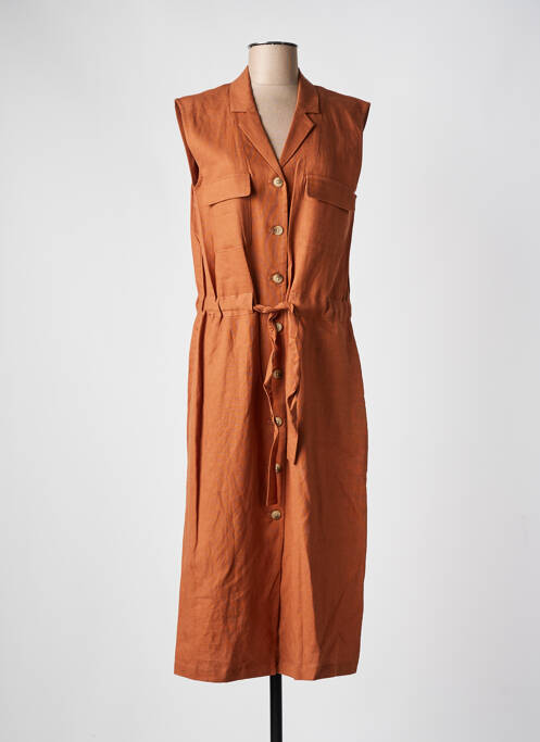 Robe mi-longue marron C'EST BEAU LA VIE pour femme