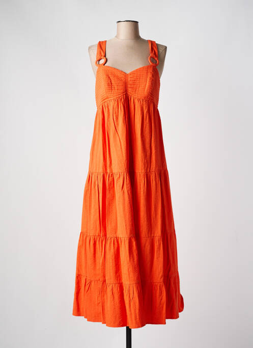 Robe mi-longue orange C'EST BEAU LA VIE pour femme