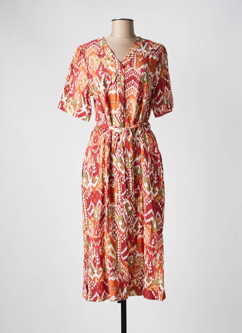 Robe mi-longue rouge JULIE GUERLANDE pour femme