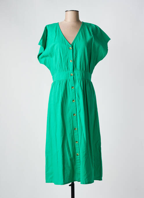 Robe mi-longue vert C'EST BEAU LA VIE pour femme