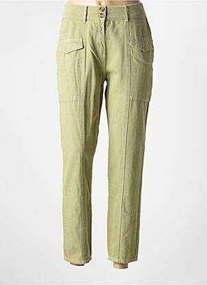 Jeans coupe slim stretch taille normale vert C'EST BEAU LA VIE femme