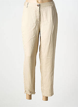 Pantalon chino tissage popeline taille normale beige C'EST BEAU LA VIE femme