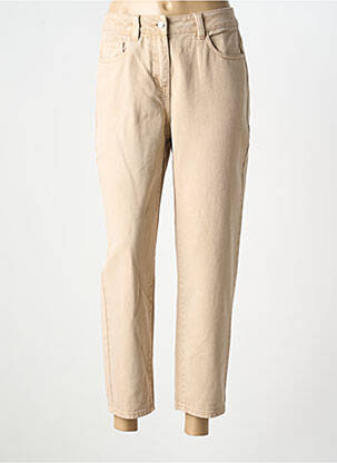 Jean coupe mom poches taille haute beige C'EST BEAU LA VIE femme