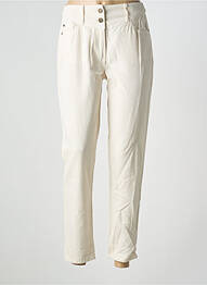 Jeans coupe droite taille haute taille haute beige C'EST BEAU LA VIE femme